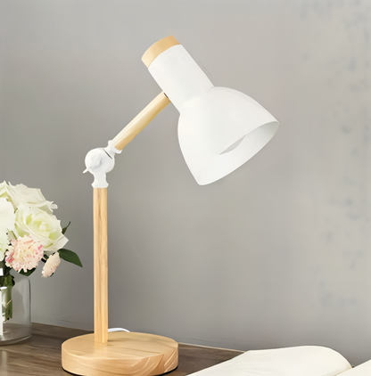 Adjustable LED Desk Lamp in Macaron Colors – Wooden Study and Reading Light