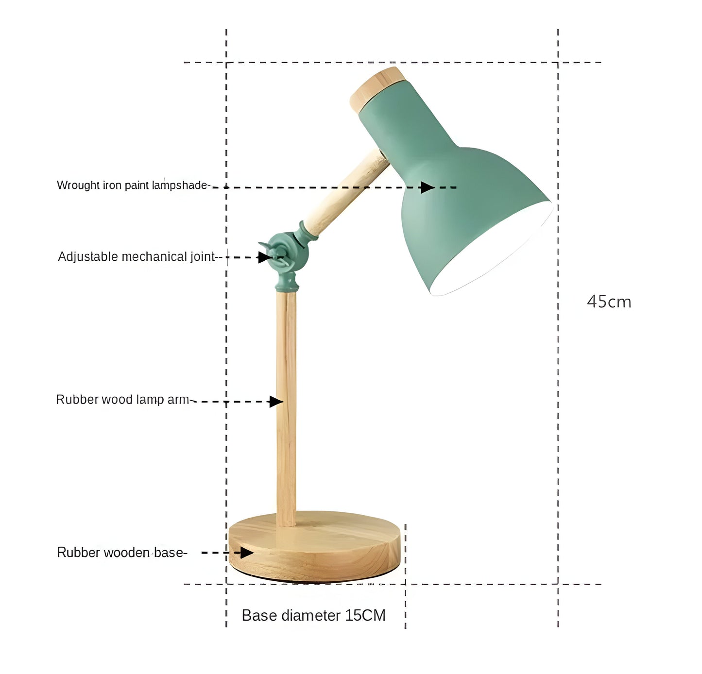Adjustable LED Desk Lamp in Macaron Colors – Wooden Study and Reading Light
