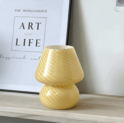 Handblown Table Lamp with Striped Design – Glow Effect