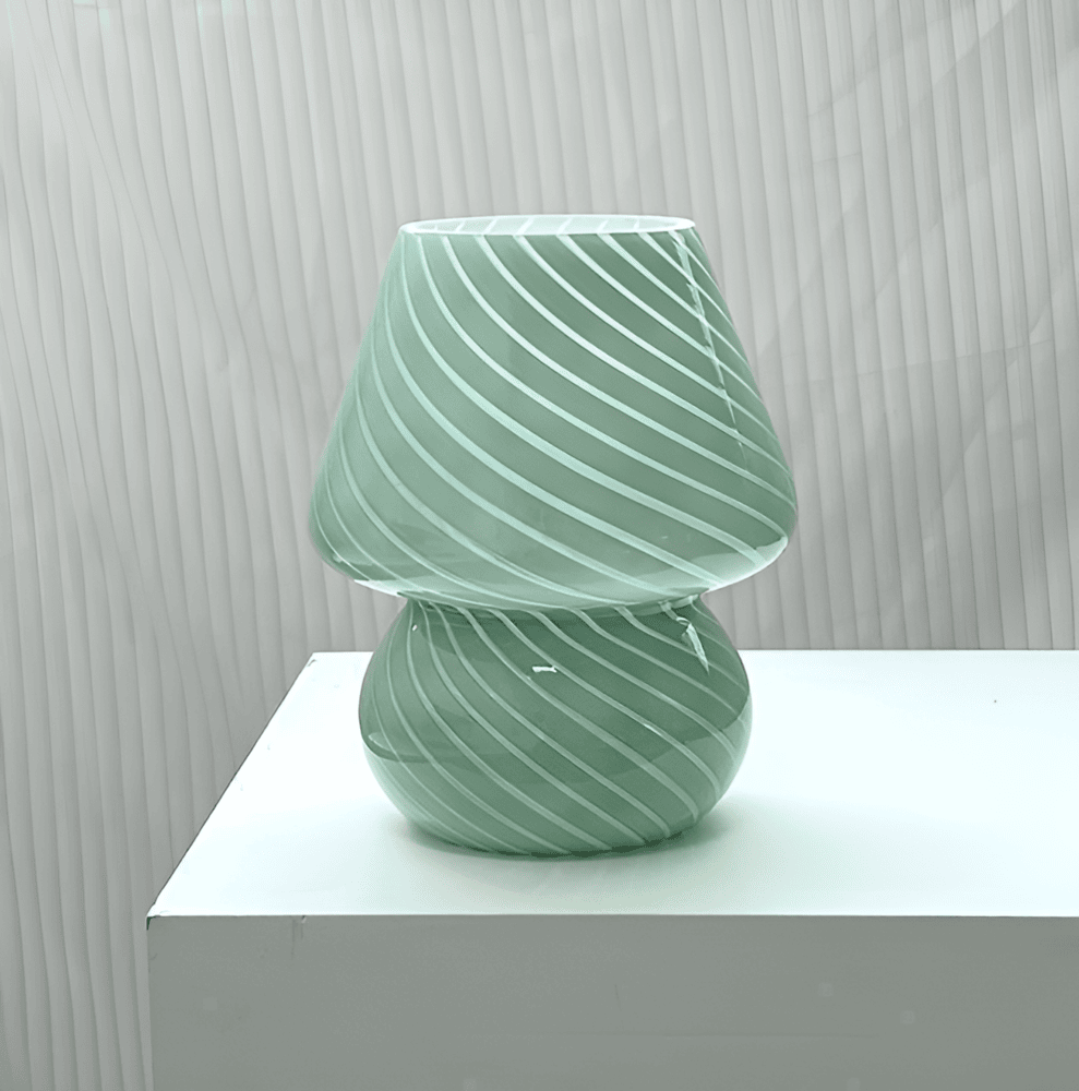 Handblown Table Lamp with Striped Design – Glow Effect