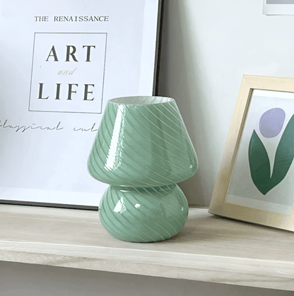 Handblown Table Lamp with Striped Design – Glow Effect