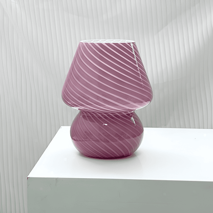 Handblown Table Lamp with Striped Design – Glow Effect