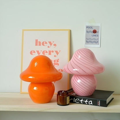 Modern Table Lamp with Mushroom Design – Warm LED Light for Home
