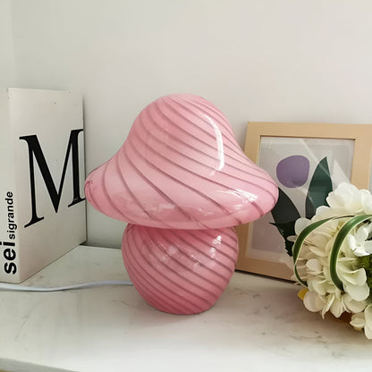 Modern Table Lamp with Mushroom Design – Warm LED Light for Home
