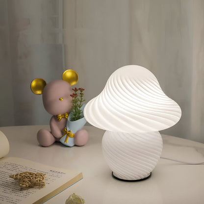 Modern Table Lamp with Mushroom Design – Warm LED Light for Home