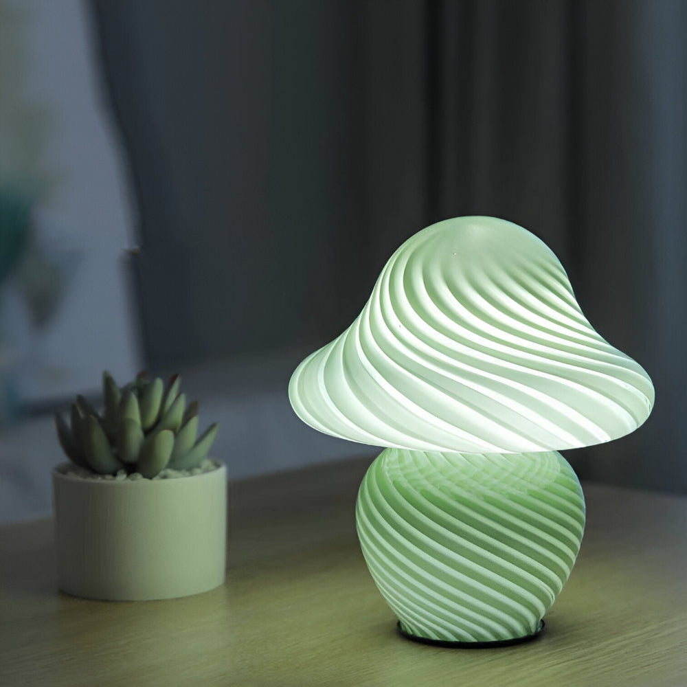 Modern Table Lamp with Mushroom Design – Warm LED Light for Home