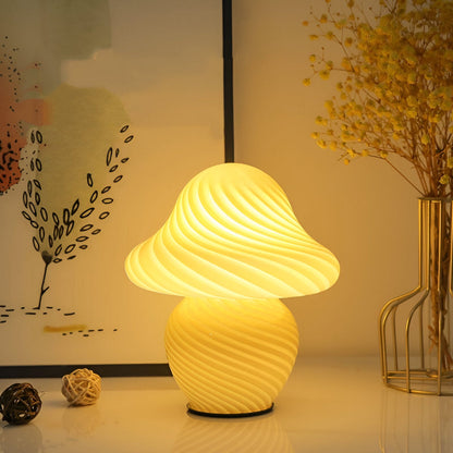 Modern Table Lamp with Mushroom Design – Warm LED Light for Home