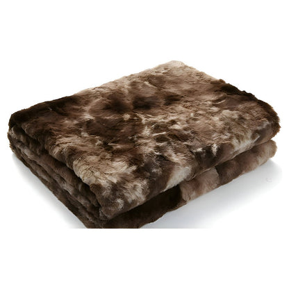Soft Coral Fleece Blanket in Batik Design – Cozy Velour Winter Throw