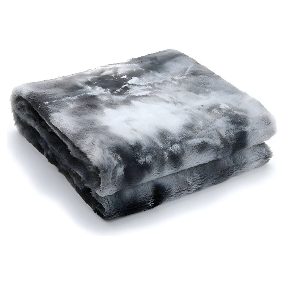 Soft Coral Fleece Blanket in Batik Design – Cozy Velour Winter Throw