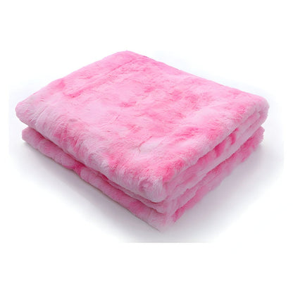 Soft Coral Fleece Blanket in Batik Design – Cozy Velour Winter Throw