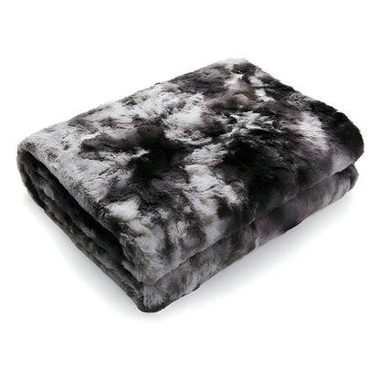 Soft Coral Fleece Blanket in Batik Design – Cozy Velour Winter Throw