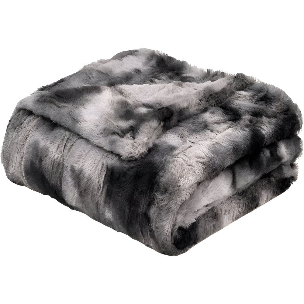 Soft Coral Fleece Blanket in Batik Design – Cozy Velour Winter Throw