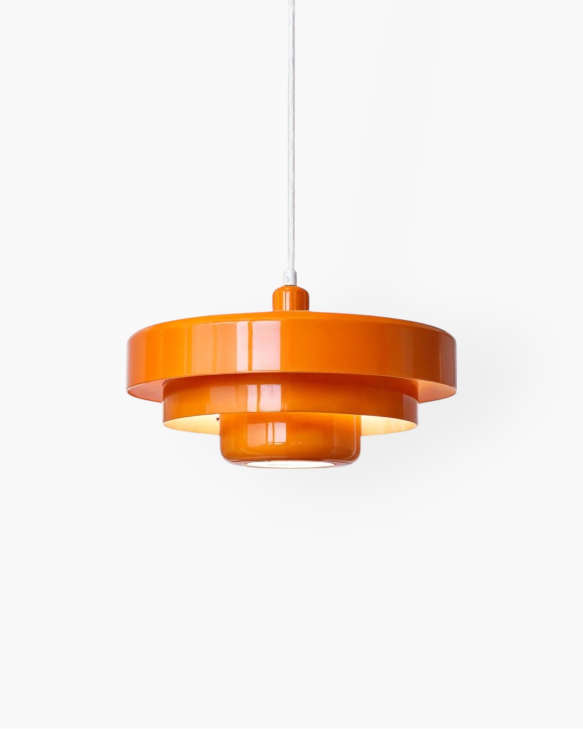 Modern Statement Pendant Light in Retro Orange Design