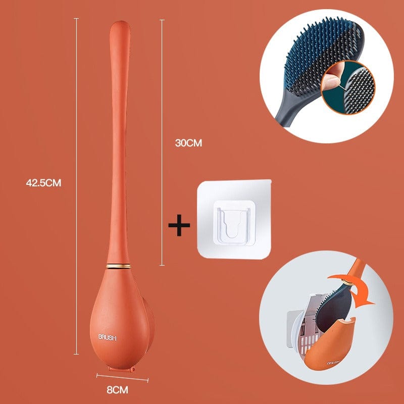 Silicone Toilet Brush with Wall Mount – Quick-Drying Hygienic Tool