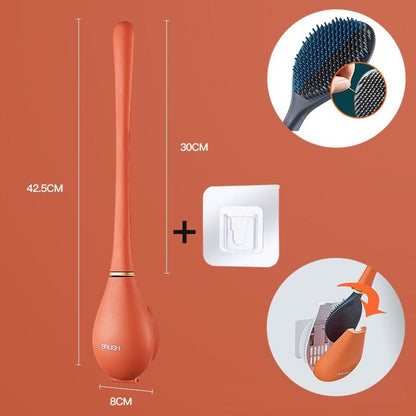 Silicone Toilet Brush with Wall Mount – Quick-Drying Hygienic Tool