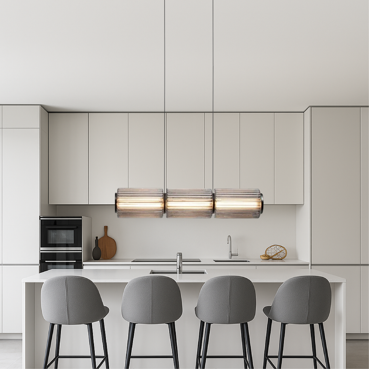 LED Hanging Light Fixture with Elegant Glass Design