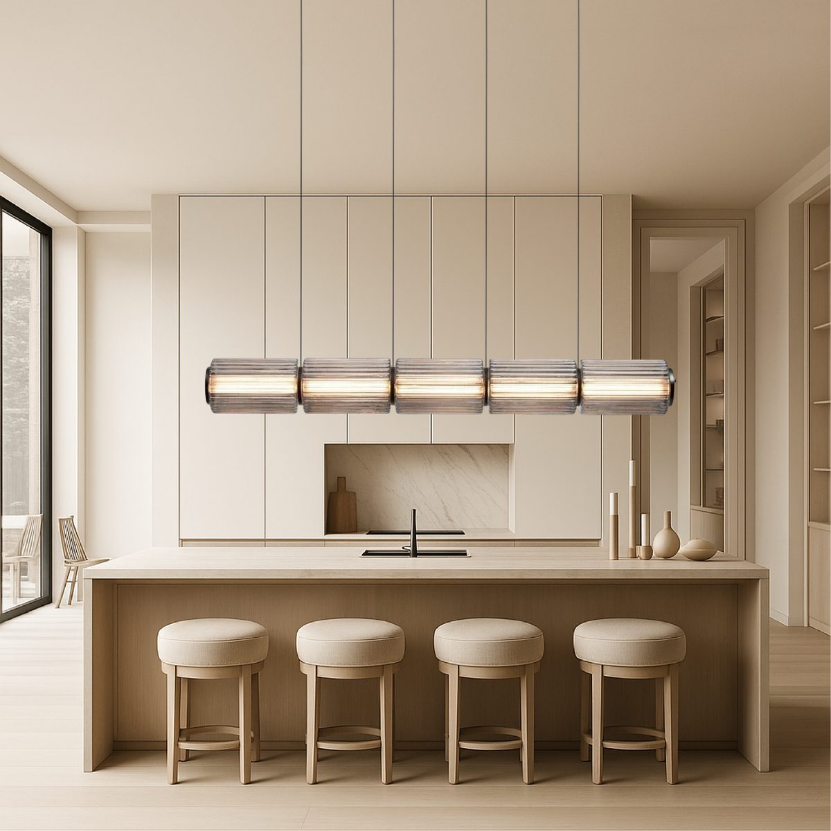 LED Hanging Light Fixture with Elegant Glass Design