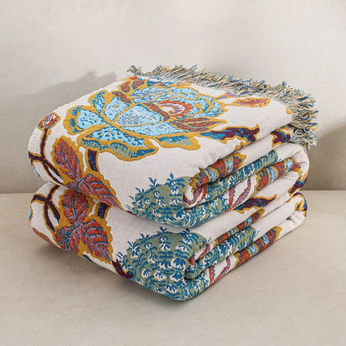 Charming Floral Cotton Throw for Every Occasion