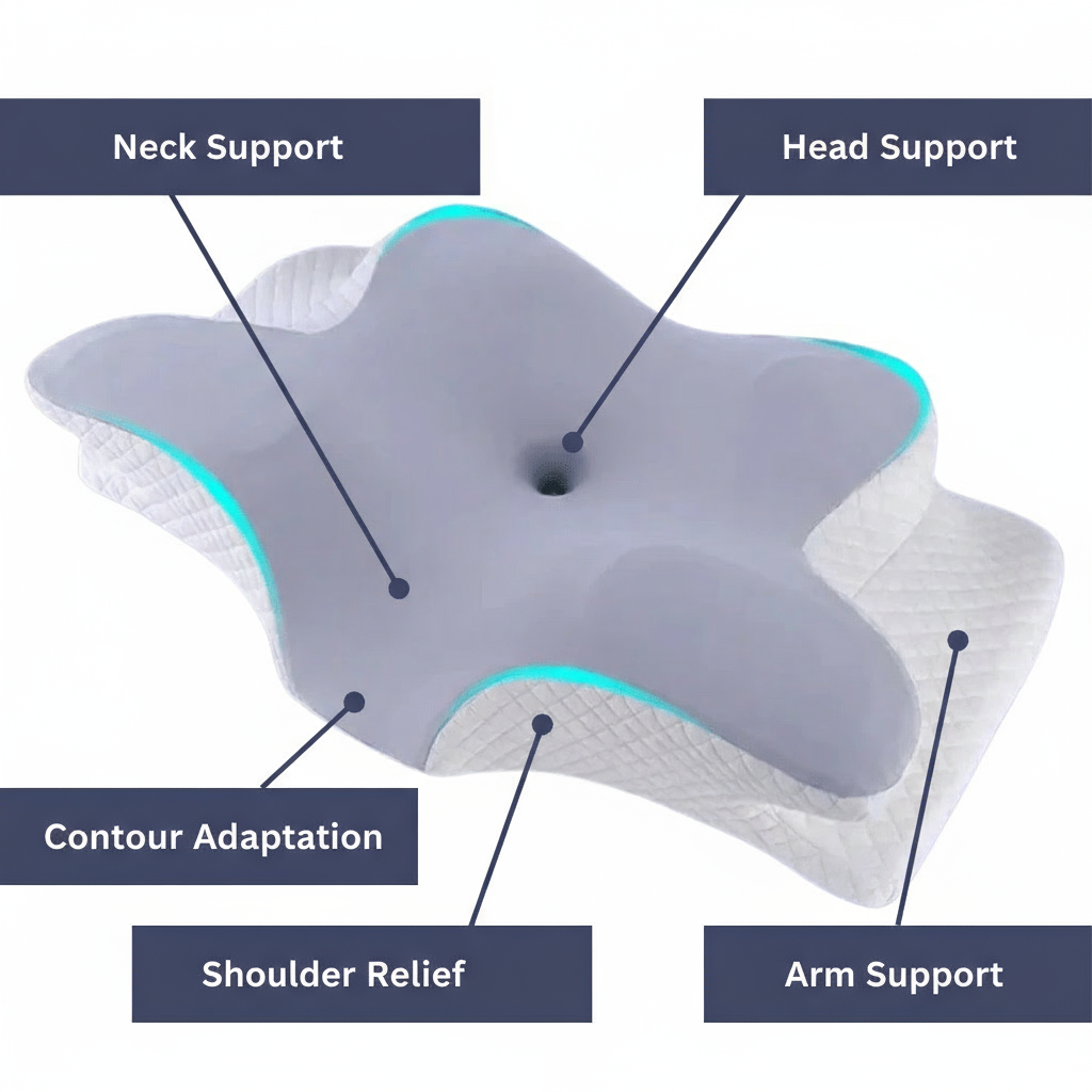 Ergonomic Neck Pillow for Contouring – Cervical Support Sleep Cushion