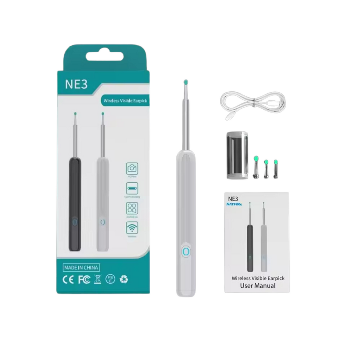 LED Screen Rechargeable Ear Cleaning Otoscope for Accurate Inspection