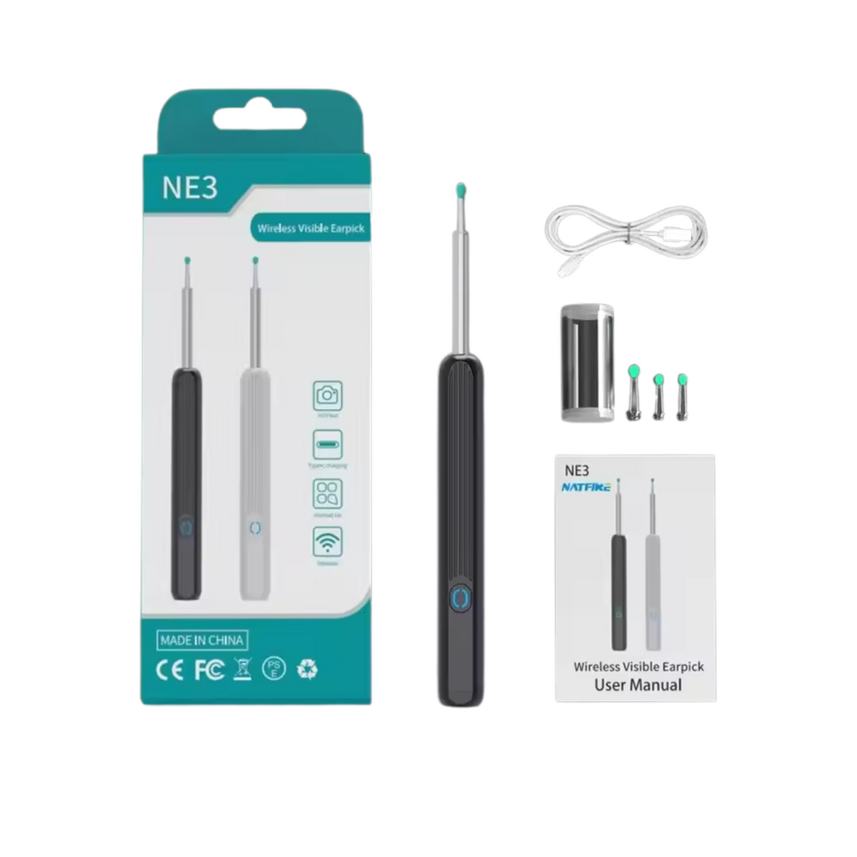 LED Screen Rechargeable Ear Cleaning Otoscope for Accurate Inspection