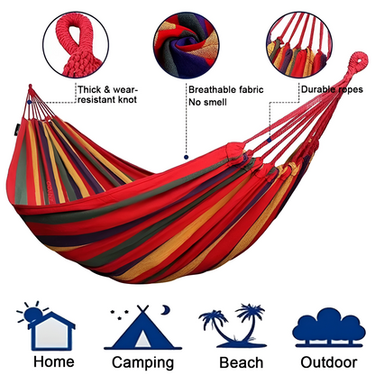 Relaxation Haven | Breathable Cotton Hammock with Carry Bag