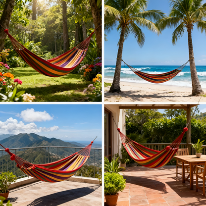 Relaxation Haven | Breathable Cotton Hammock with Carry Bag