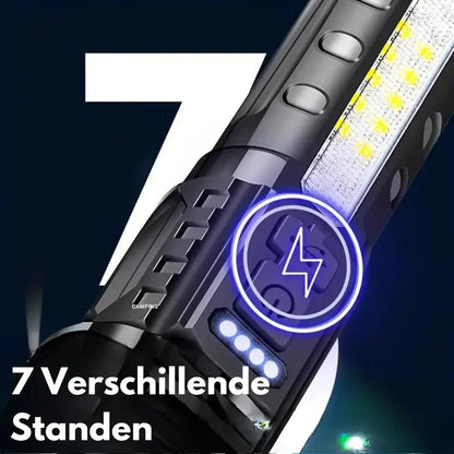LED Flashlight 5000 Lumen | XHP50 Chip & COB Side Light | USB Rechargeable | Suitable for Outdoor & Emergency Use