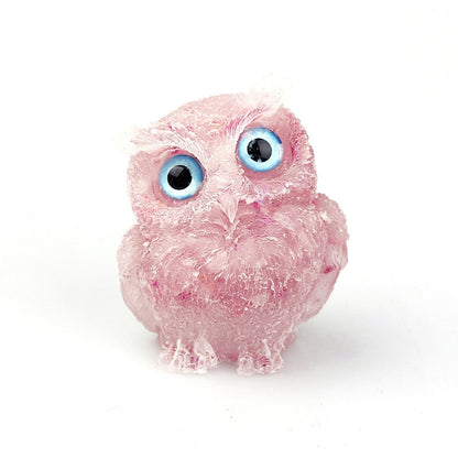 Decorative Owl Statue Made of Natural Crystal for Home Accent