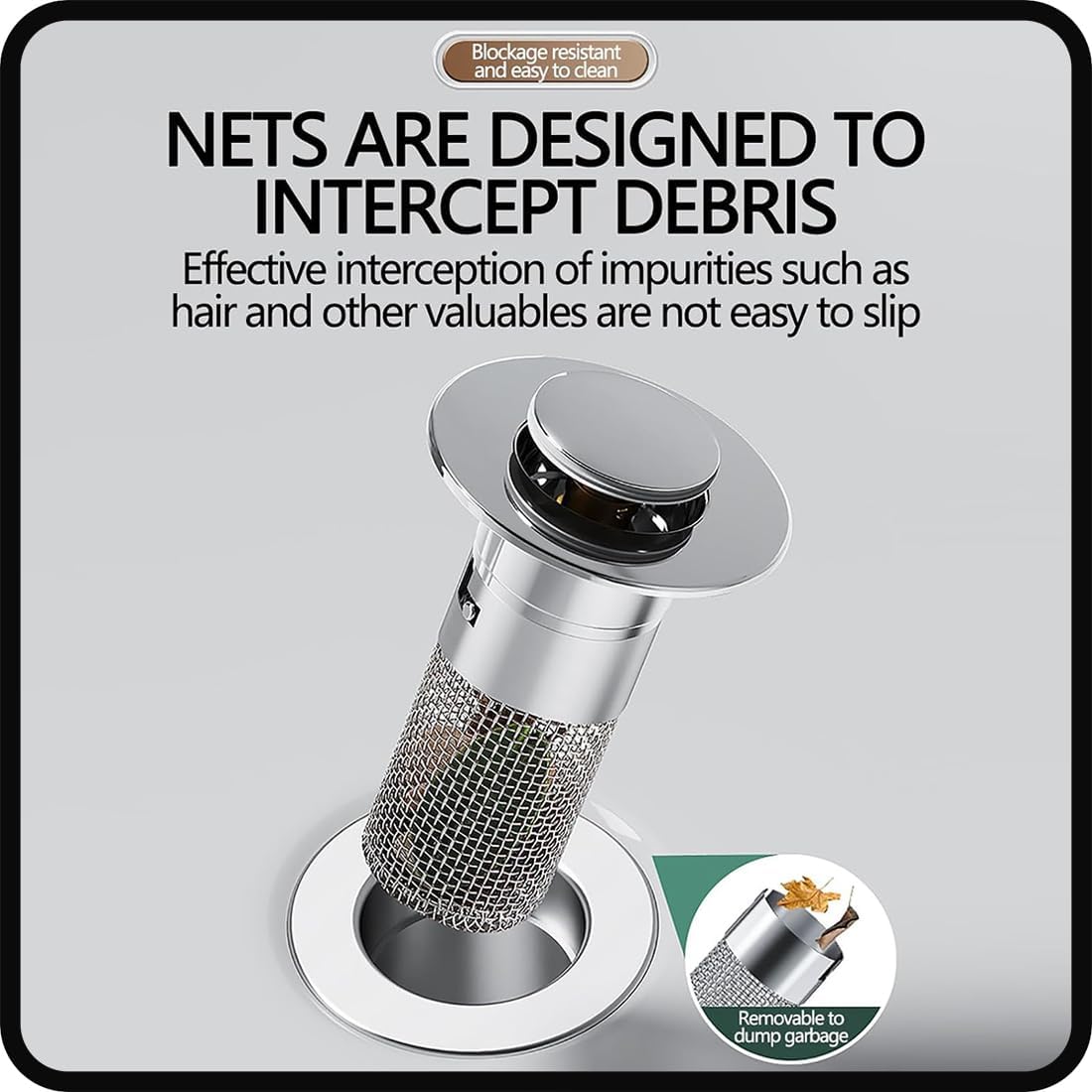 Dual-Function Drain Protector and Stopper | Stainless Steel Filter