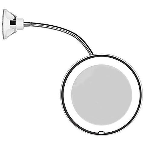 10X Magnifying LED Mirror with Suction Mount