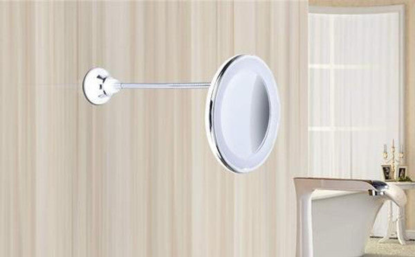 10X Magnifying LED Mirror with Suction Mount