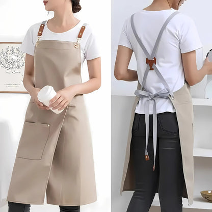 Versatile Split Skirt Apron with Functional Pockets