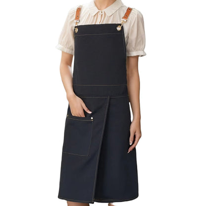 Versatile Split Skirt Apron with Functional Pockets