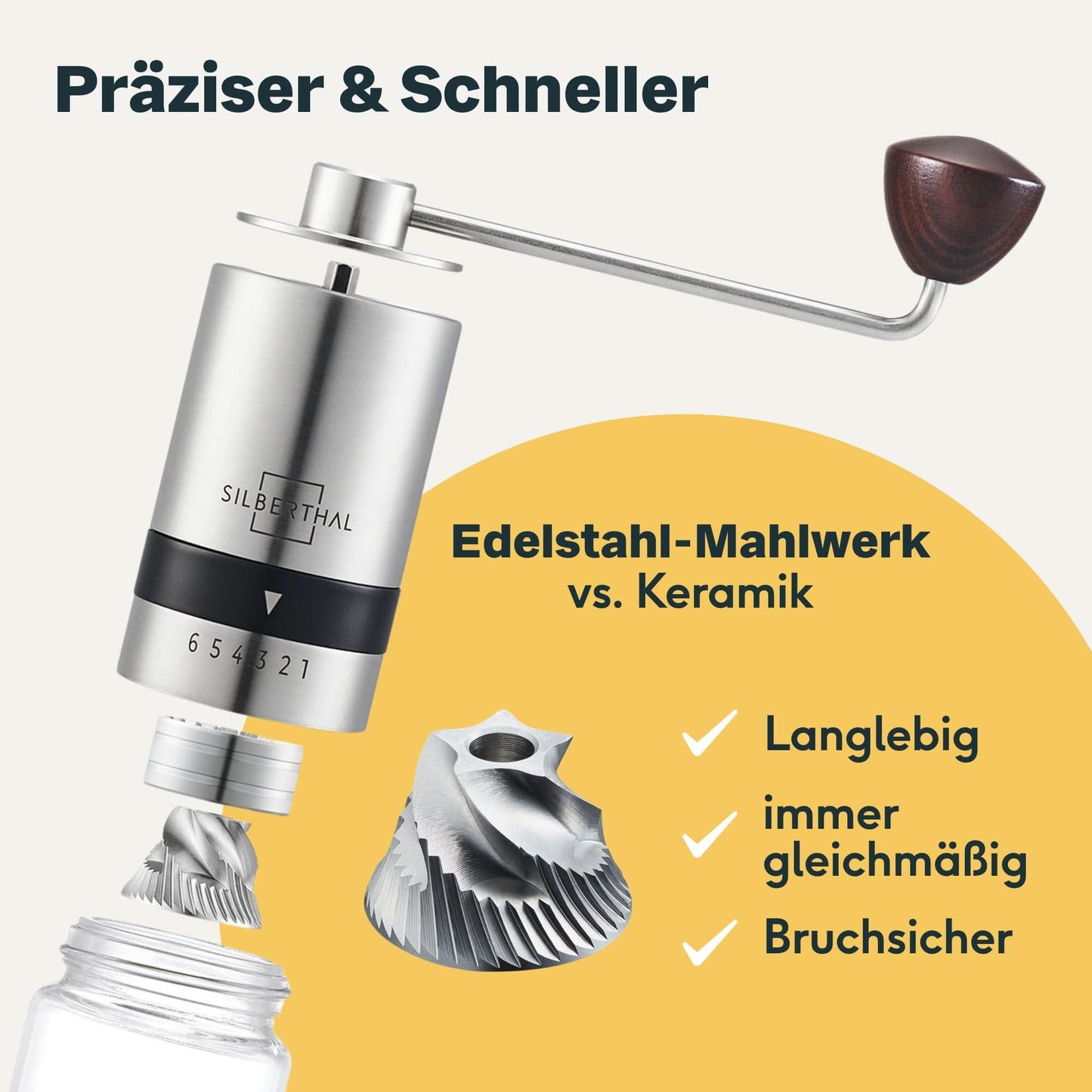 Complete Coffee Brewing Set | Manual Grinder & Frother for 6 Cups
