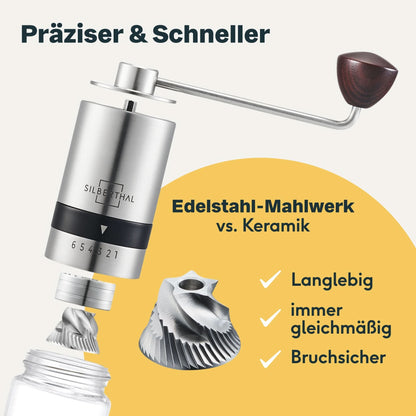 Complete Coffee Brewing Set | Manual Grinder & Frother for 6 Cups