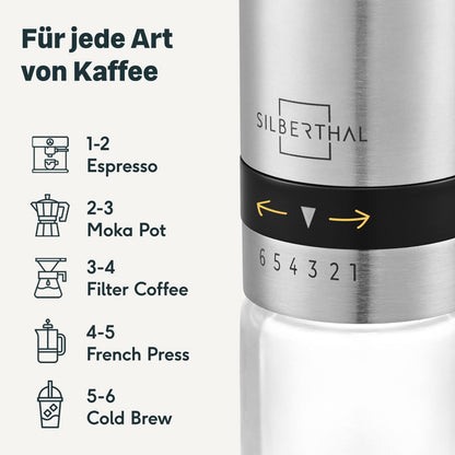Complete Coffee Brewing Set | Manual Grinder & Frother for 6 Cups
