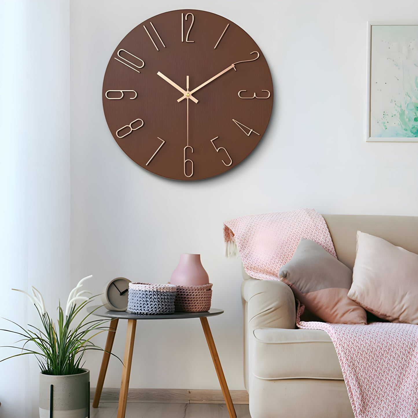 Minimalist Wall Clock with Silent Quartz Movement for Modern Interiors