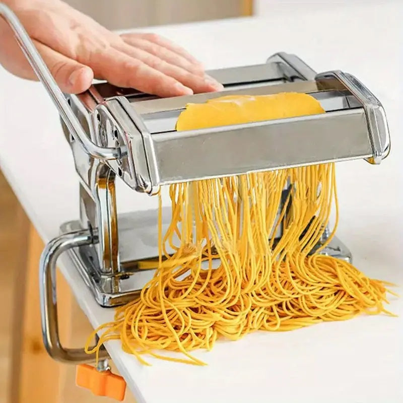 Compact Stainless Steel Pasta Machine with 6 Thickness Settings