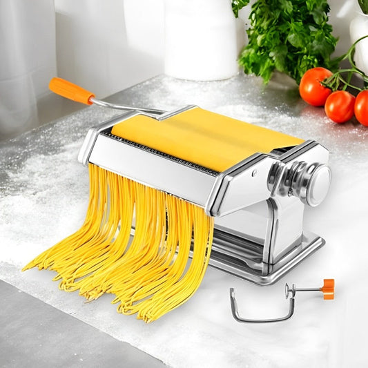 Compact Stainless Steel Pasta Machine with 6 Thickness Settings