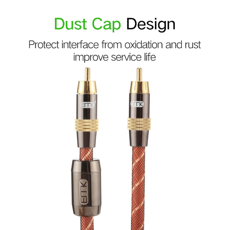 5m Digital Coaxial Interconnect Cable with Gold-Plated Metal Head RCA to RCA