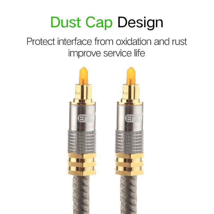 Gold-Plated Metal Head Toslink Male to Male Digital Optical Audio Cable - 5m OD8.0mm