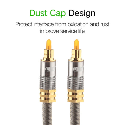 Gold-Plated Metal Head Toslink Male to Male Digital Optical Audio Cable - 5m OD8.0mm