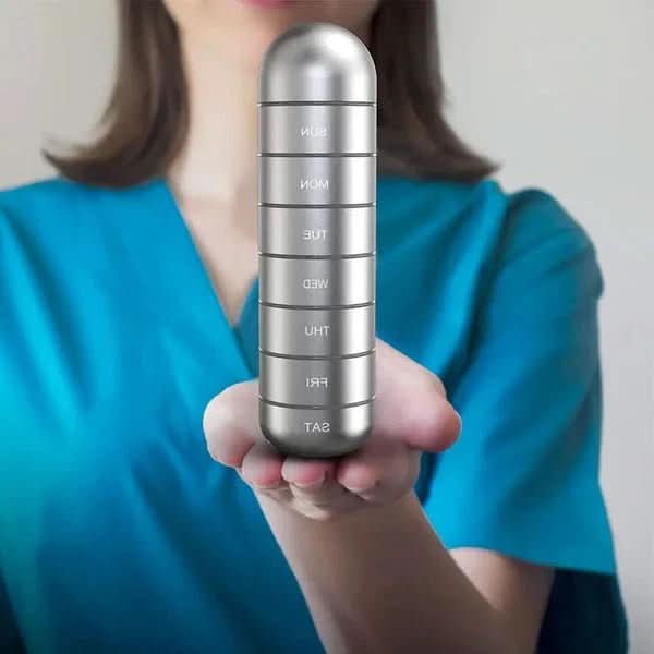 7-Day Pill Organizer in Aluminum Material