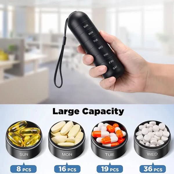 7-Day Pill Organizer in Aluminum Material