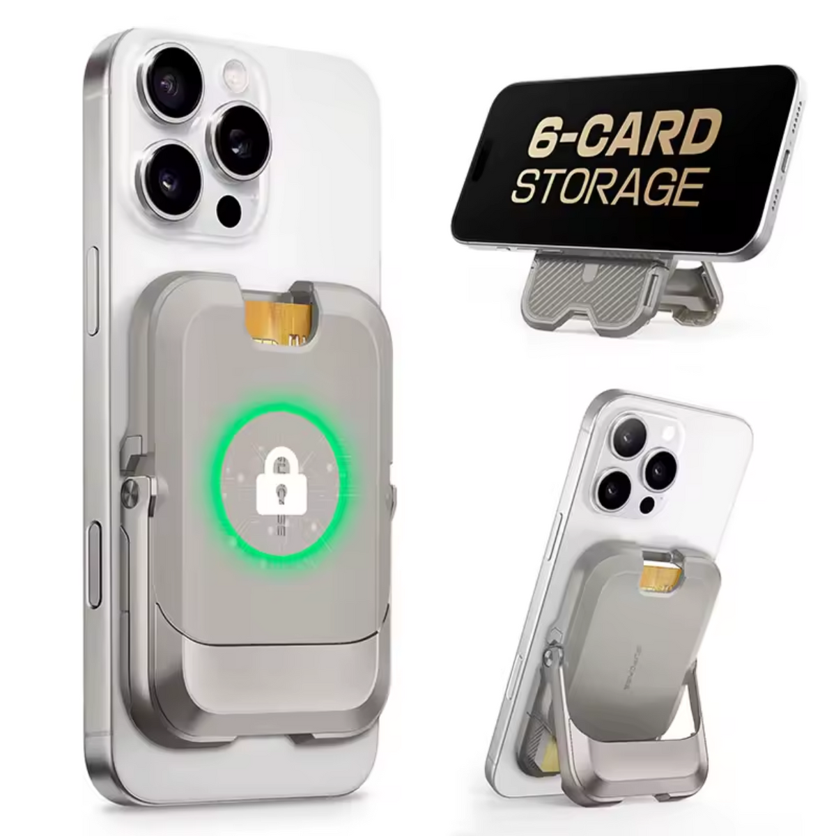 iPhone Wallet with Magnetic Closure and 6 Card Holders