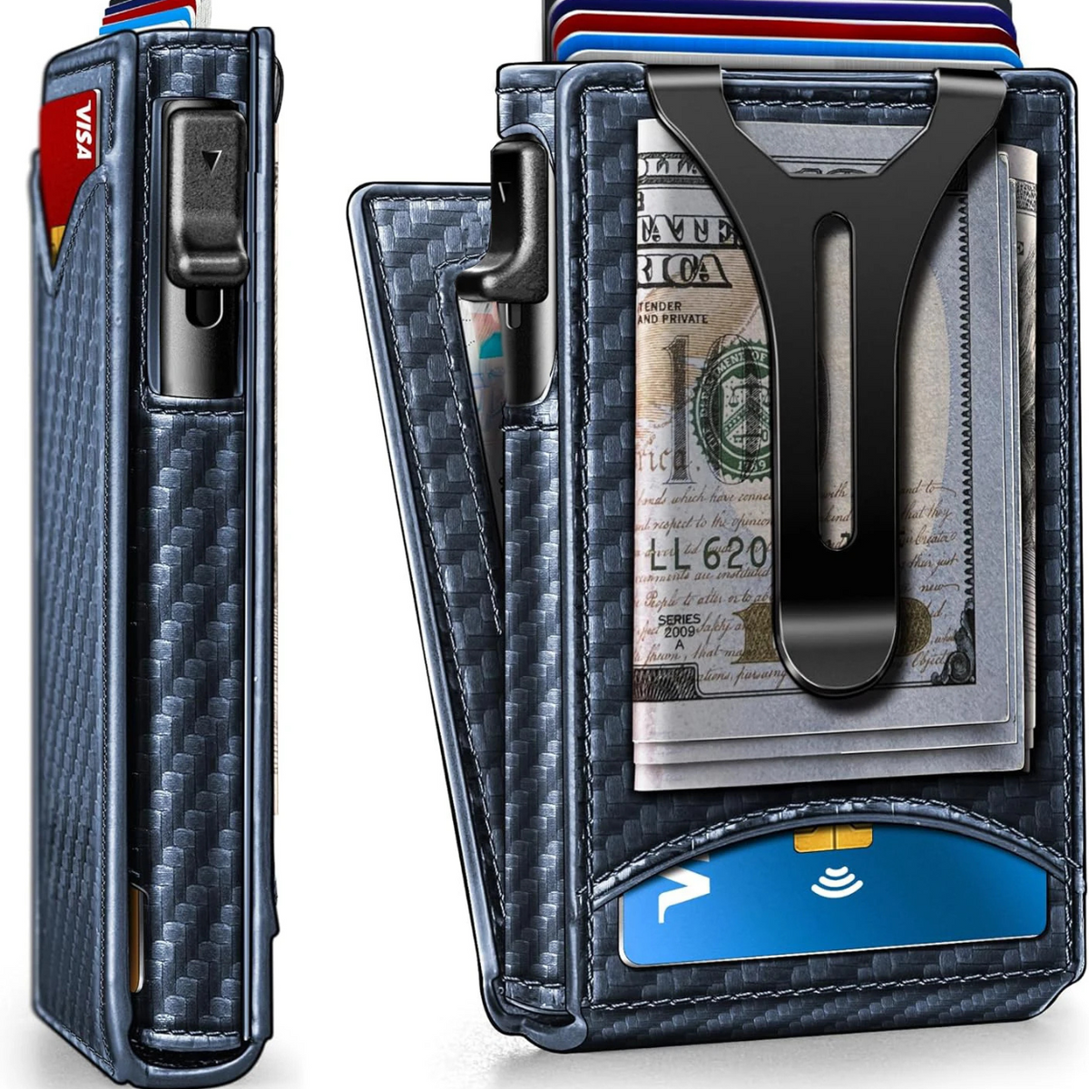 RFID-Blocking Slim Wallet in Aluminum Material