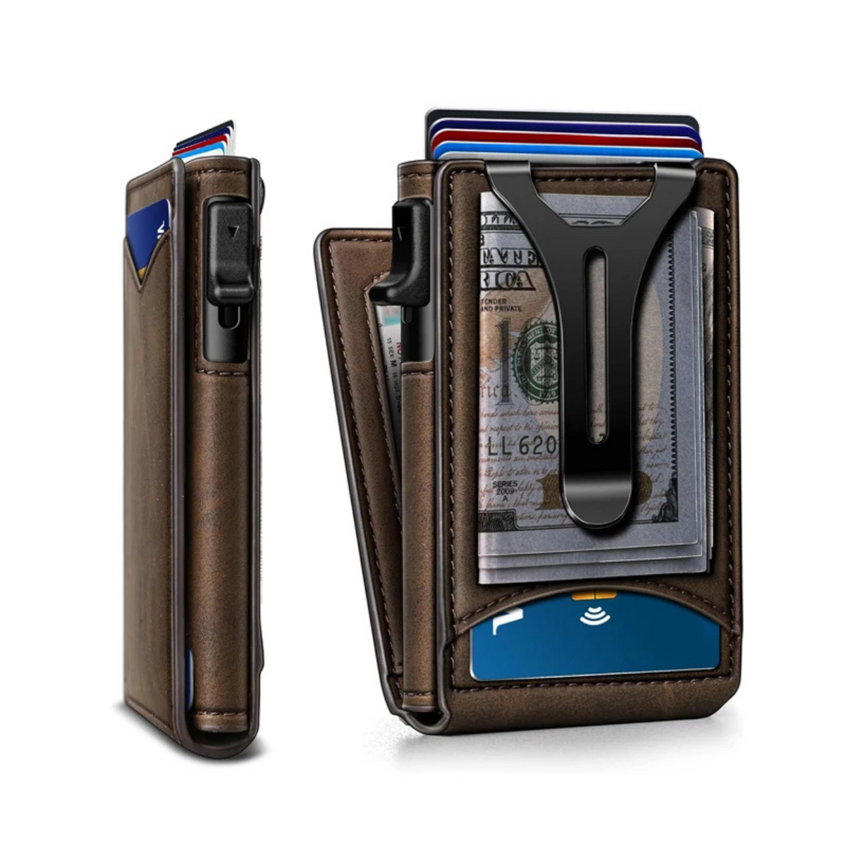 RFID-Blocking Slim Wallet in Aluminum Material