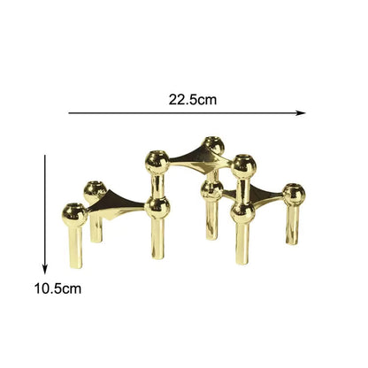 Abstract Metal Candle Holder – Unique Molecular Design Accent