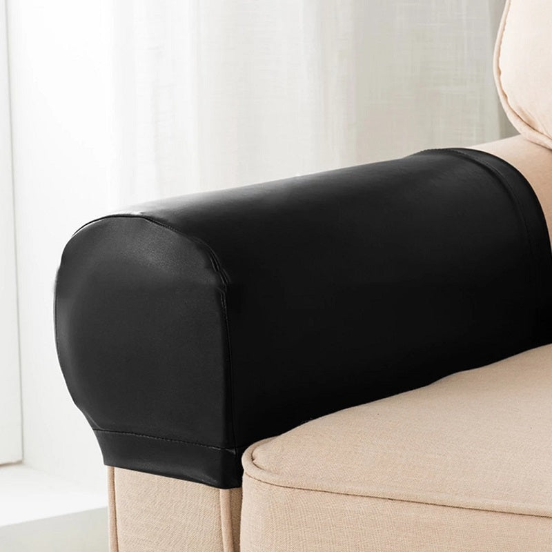 2-Pack Faux Leather Armrest Protectors for Sofas